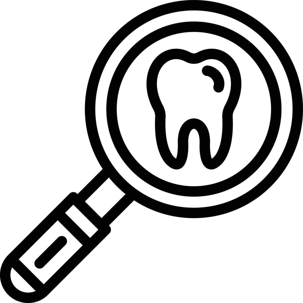 illustration de conception d'icône de vecteur de dents de recherche