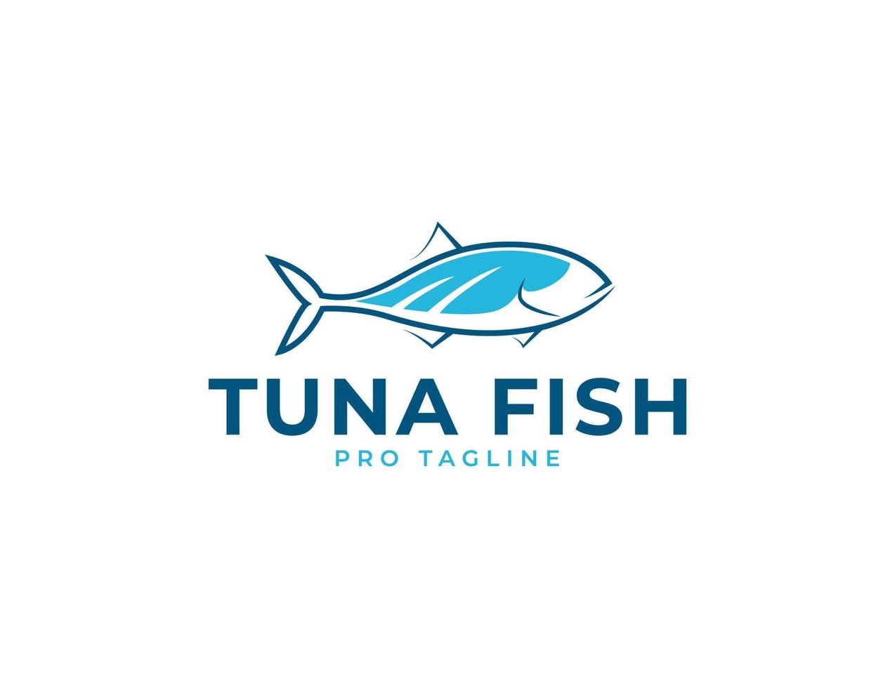 modèle de conception de logo de fruits de mer de thon frais vecteur