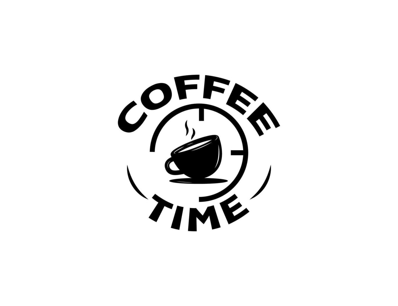 illustration de logo de temps de café simple vecteur