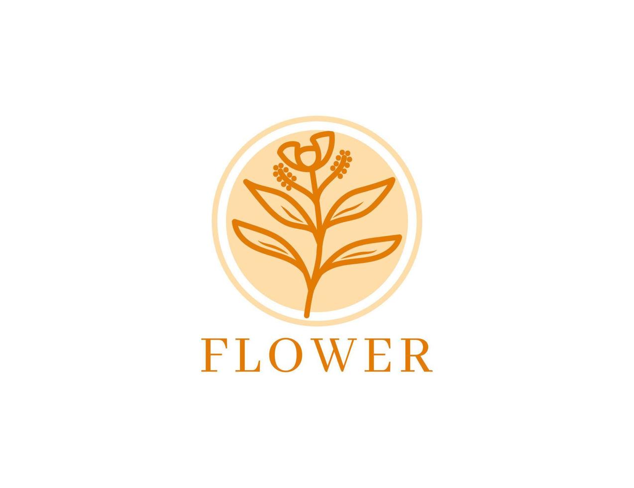 création de logo de fleur de beauté élégante avec un style vintage vecteur