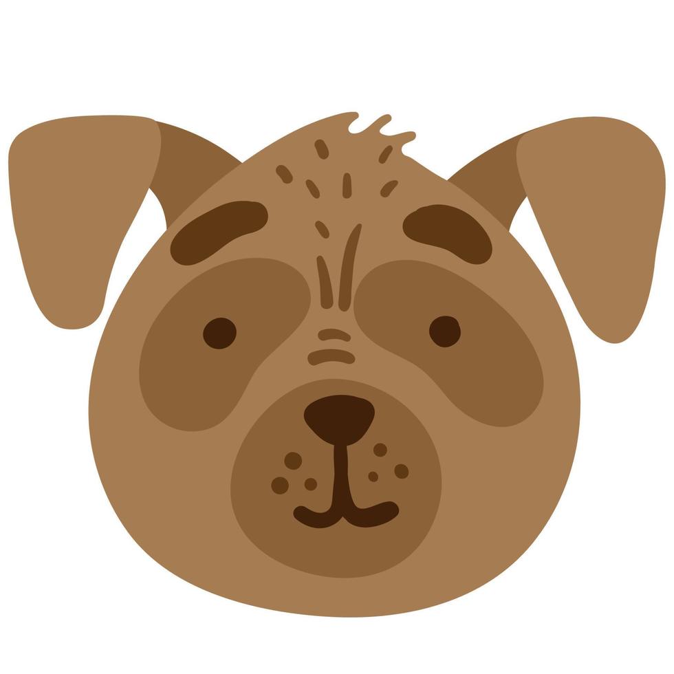 tête de visage d'animal drôle de chien. illustration vectorielle pour impression sur vêtements pour enfants, cartes de voeux, pépinière, autocollants, papeterie, décoration de chambre vecteur