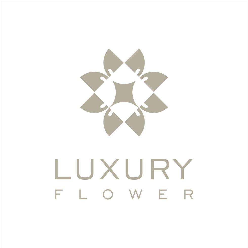 vecteur de conception de logo de fleur de luxe