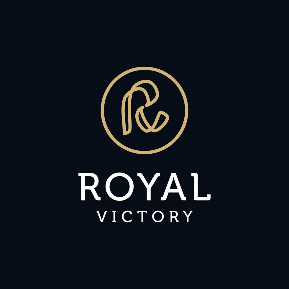 logo de la victoire royale, modèle de conception de logo vintage vecteur