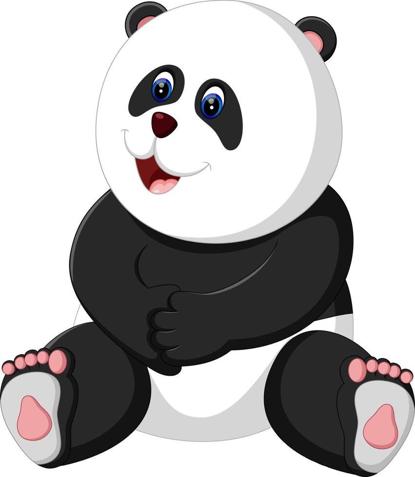 illustration de dessin animé mignon bébé panda vecteur