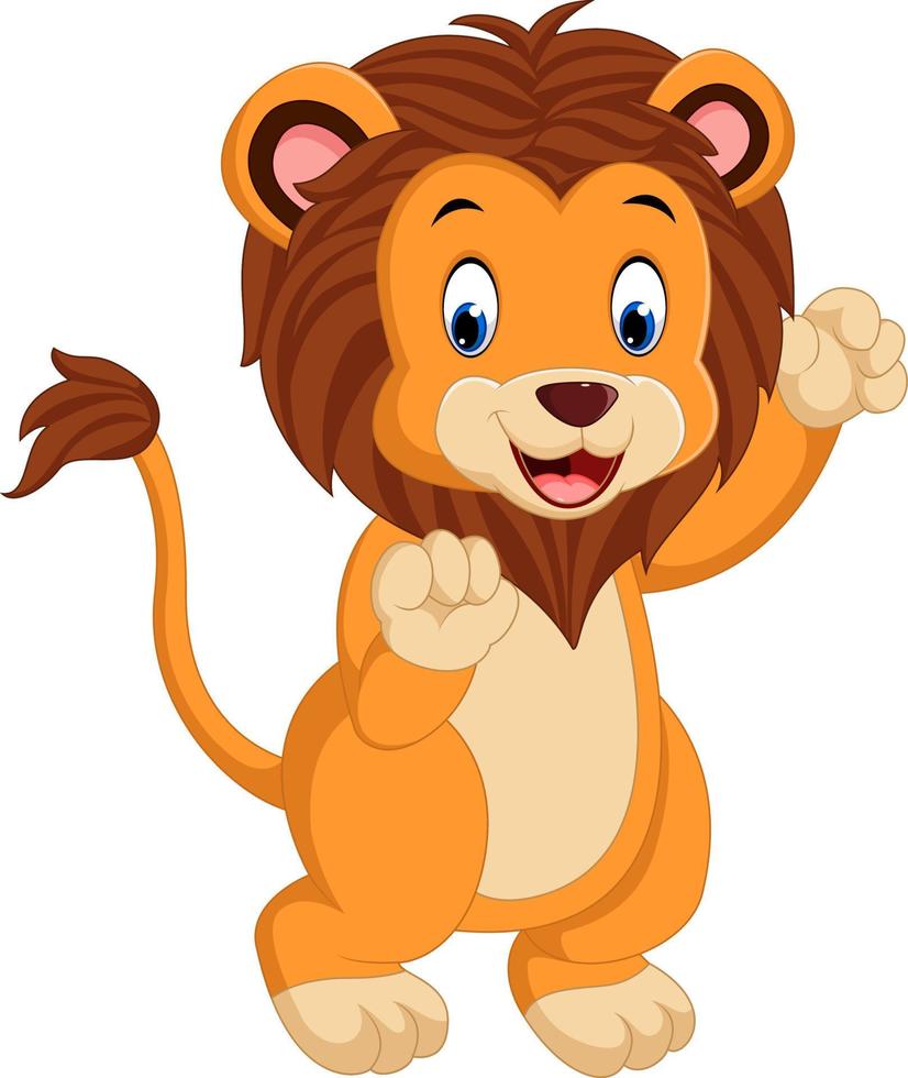 lion de dessin animé mignon vecteur