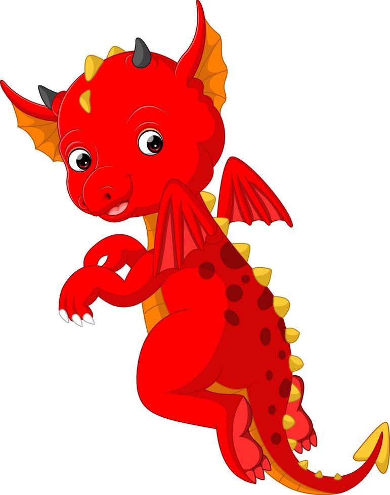 dessin animé mignon bébé dragon vecteur