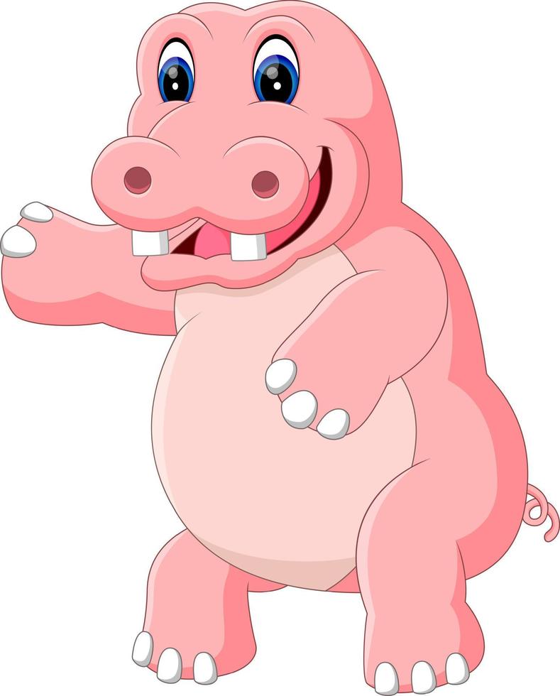 illustration de dessin animé mignon hippopotame vecteur