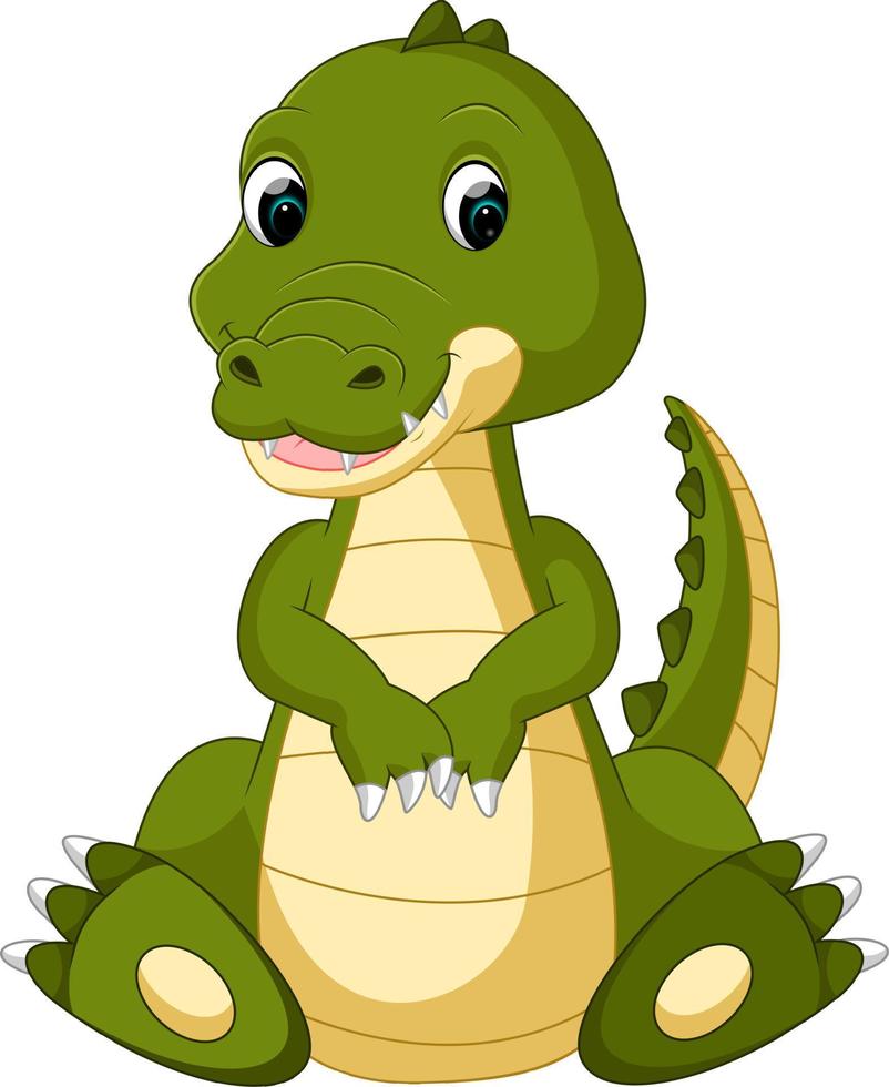 dessin animé mignon de crocodile vecteur