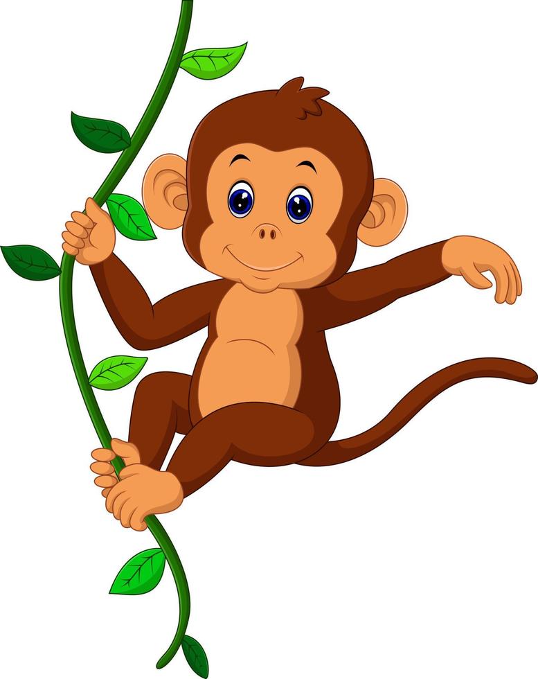 dessin animé mignon de singe vecteur