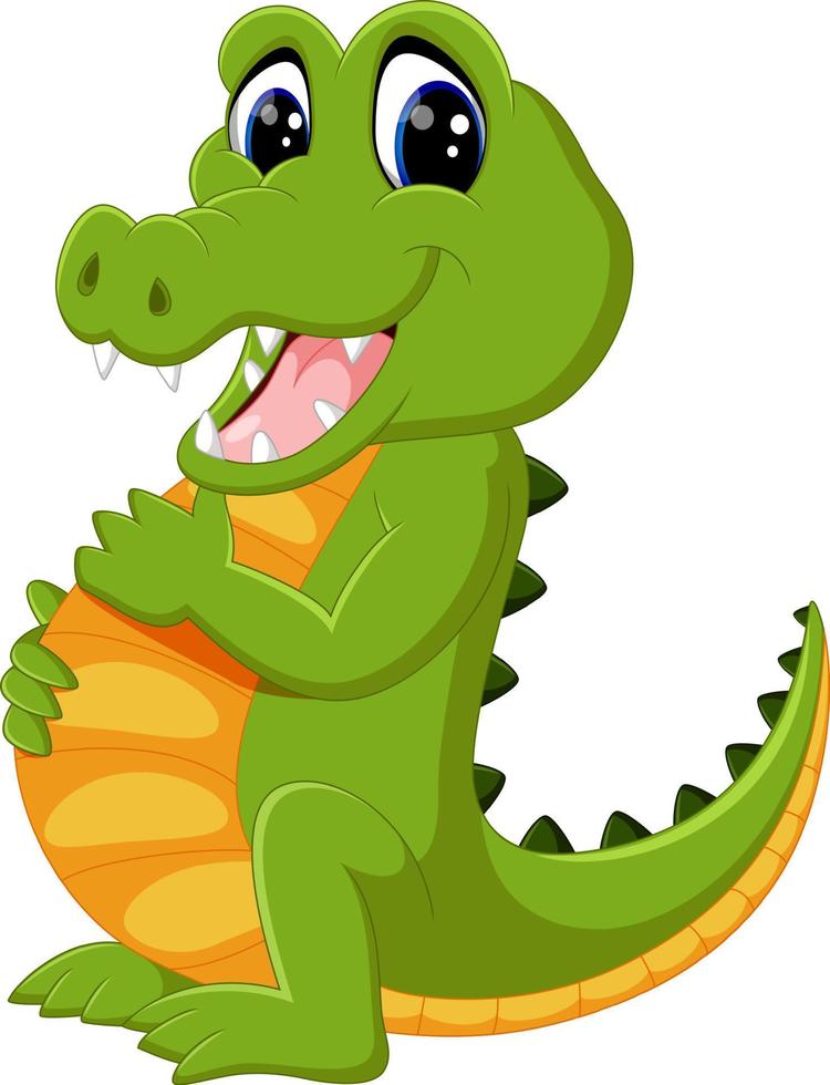 dessin animé mignon de crocodile vecteur