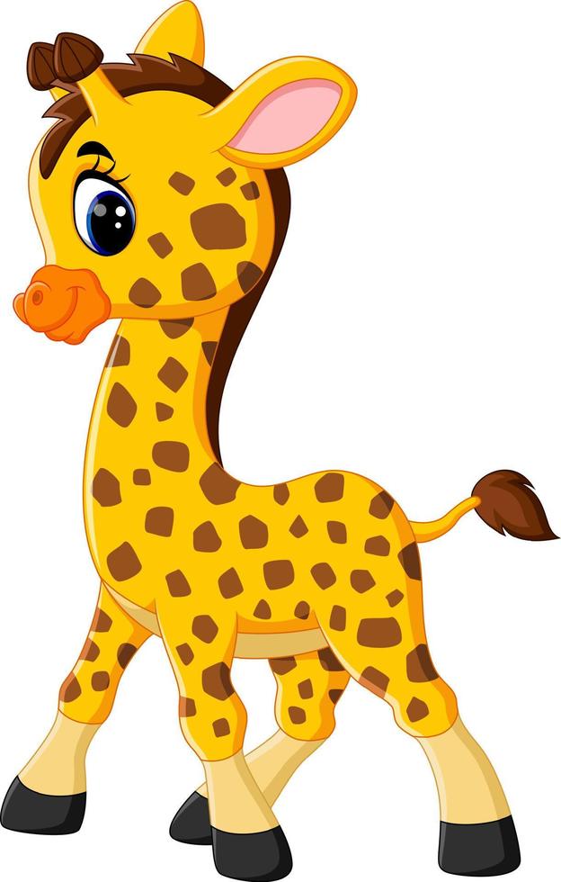 dessin animé mignon girafe d'illustration vecteur
