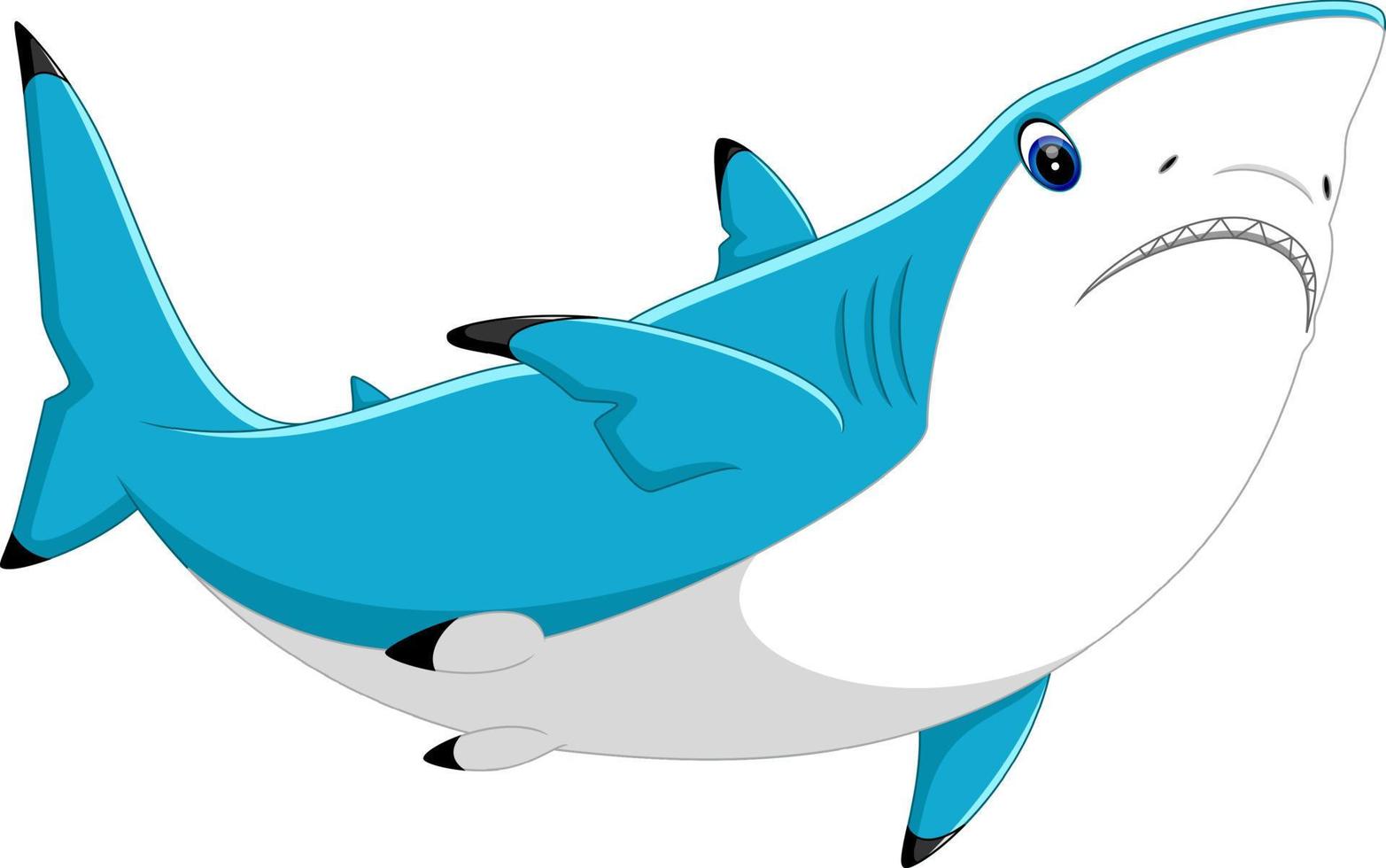illustration de dessin animé mignon de requin vecteur