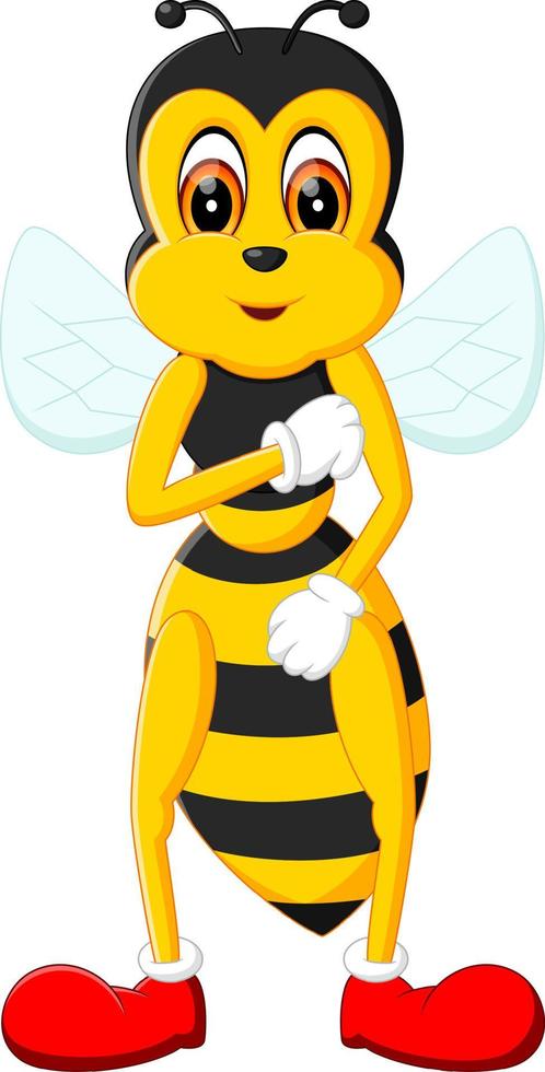 illustration de dessin animé mignon d'abeille vecteur
