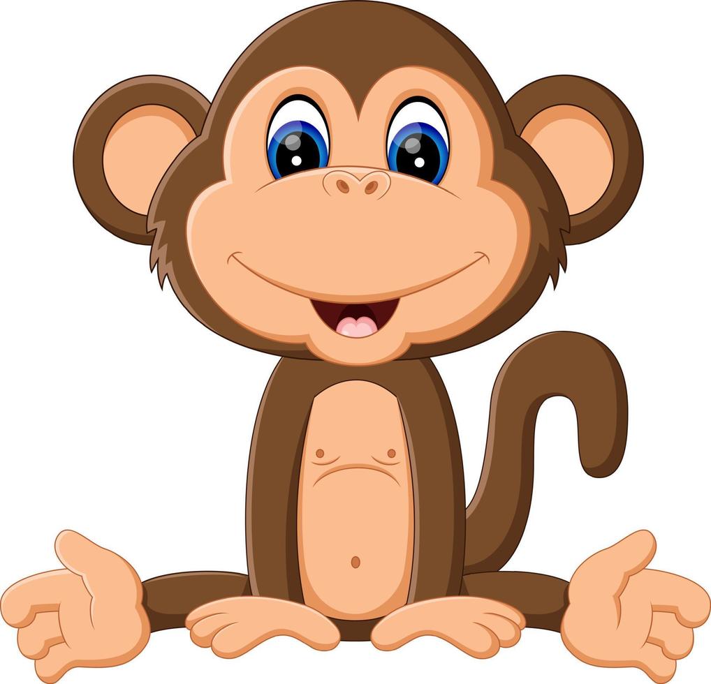 illustration de singe de dessin animé mignon vecteur