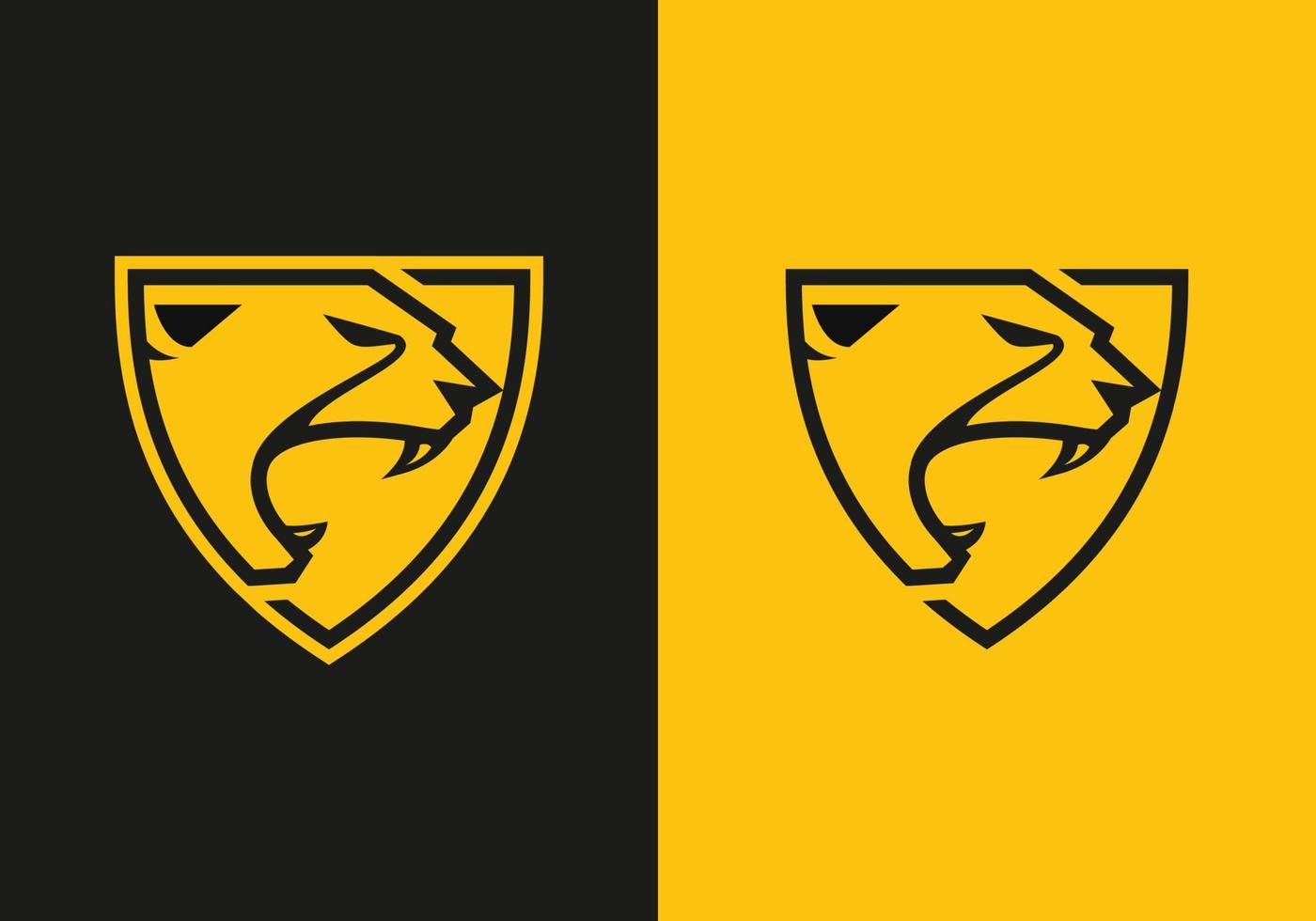 création de logo de guépard bouclier vecteur