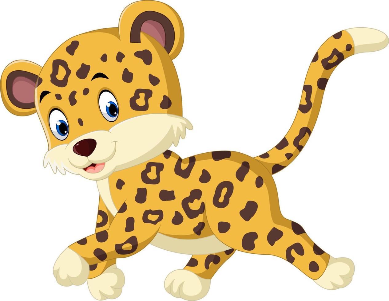 dessin animé mignon léopard vecteur