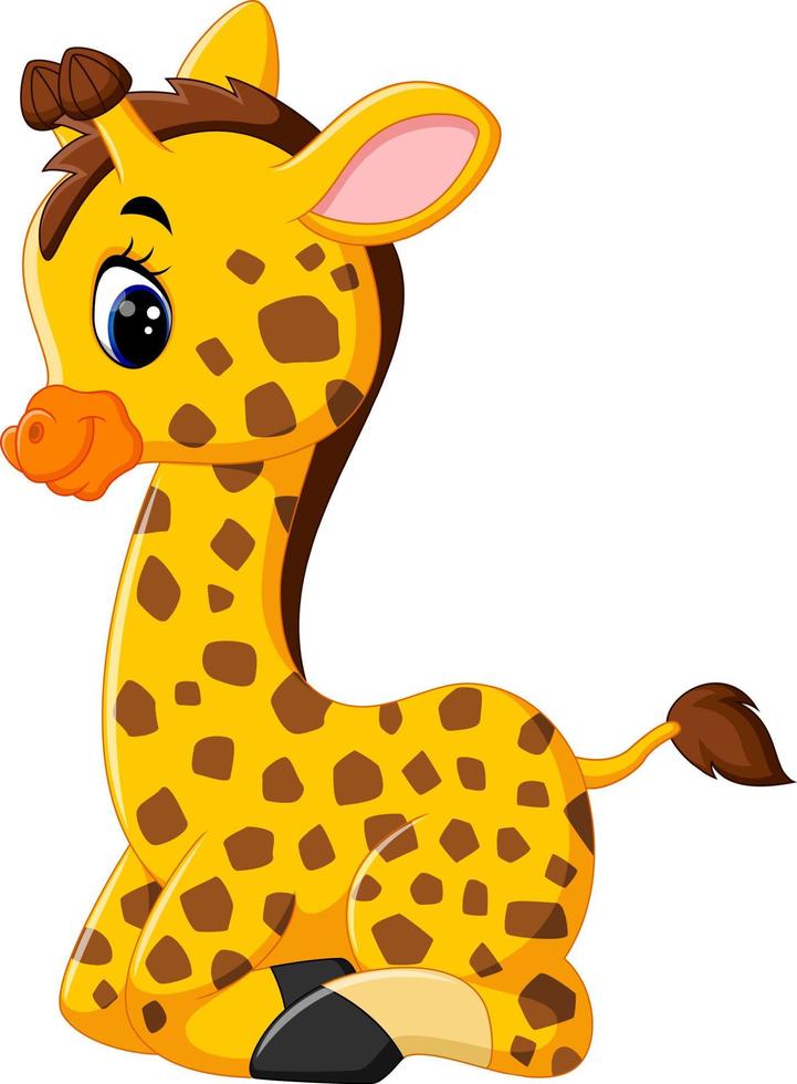 illustration de dessin animé mignon girafe vecteur