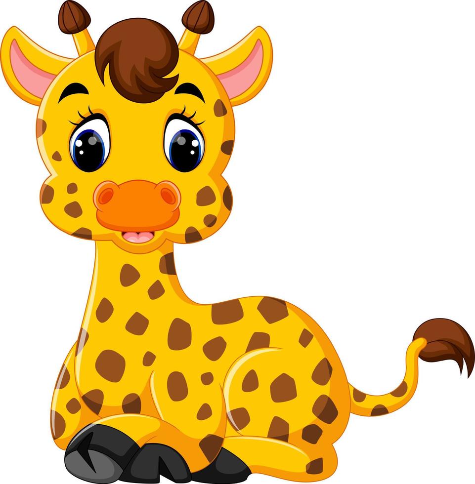 illustration de dessin animé mignon girafe vecteur