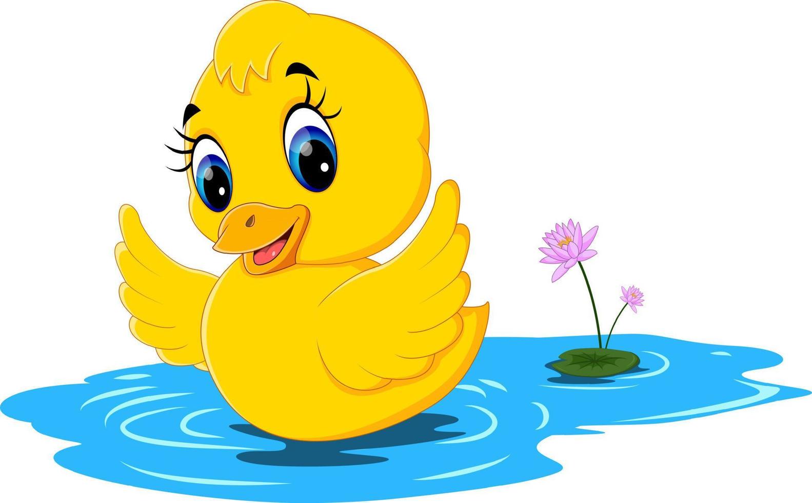 illustration de dessin animé mignon bébé canard vecteur