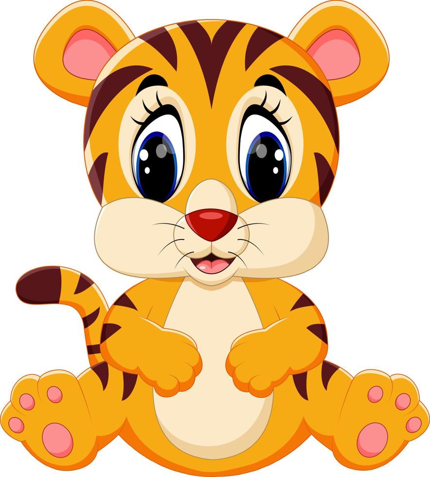 dessin animé mignon de tigre vecteur