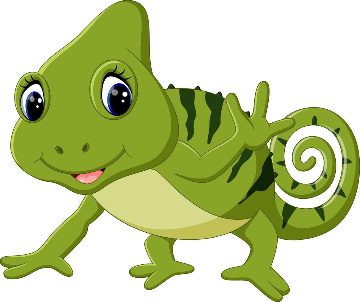 dessin animé mignon caméléon vecteur