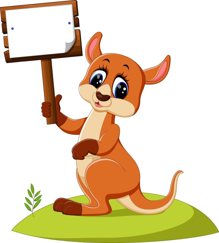 dessin animé mignon de kangourou vecteur
