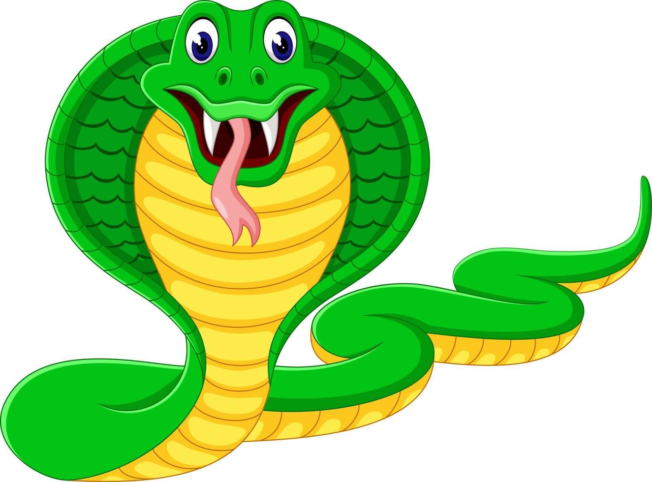 dessin animé de serpent cobra en colère vecteur