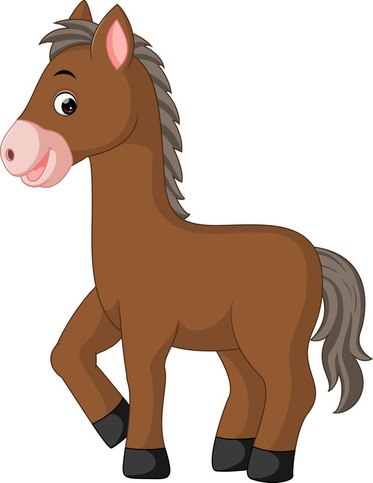 dessin animé mignon de cheval vecteur