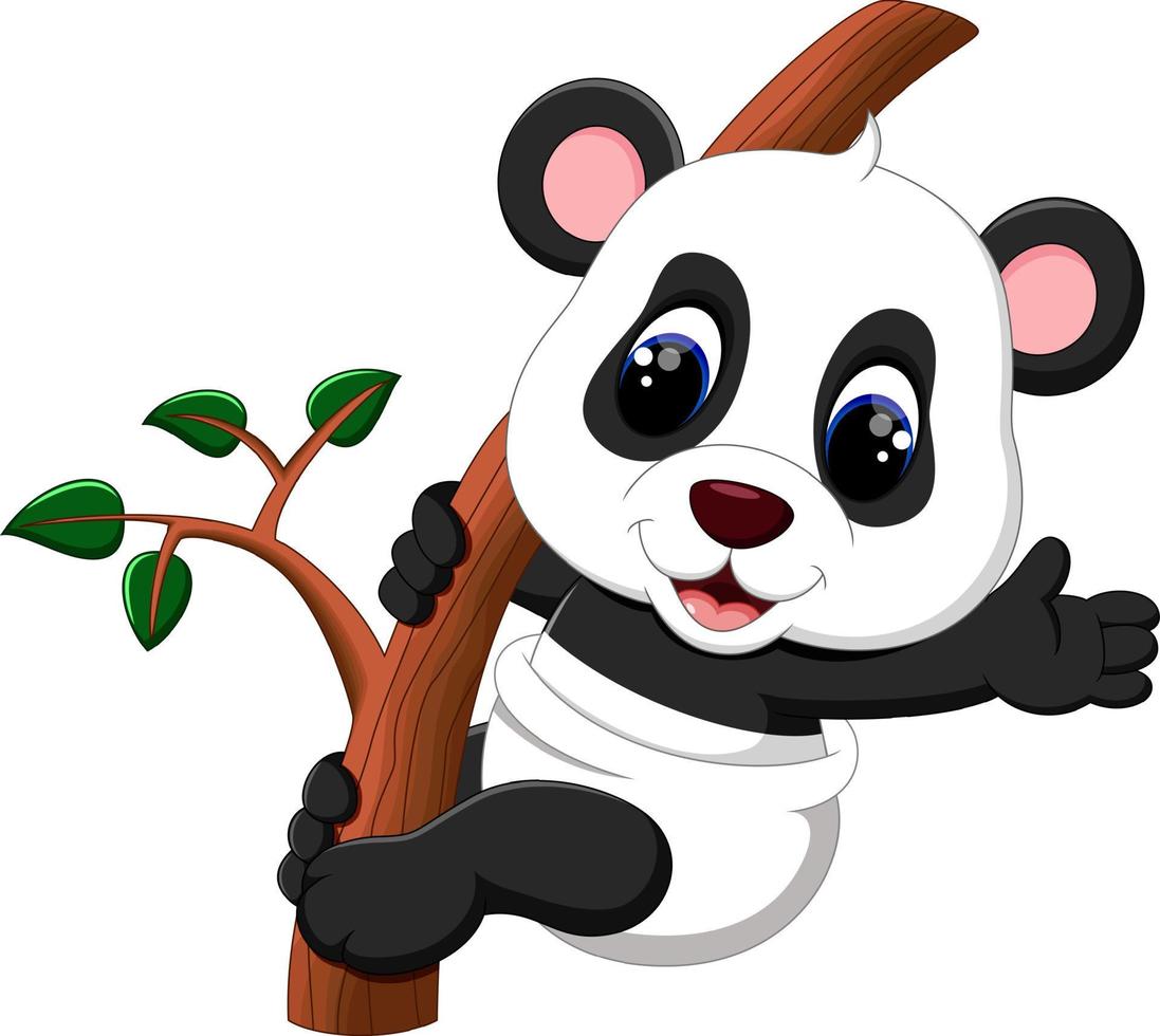 illustration de dessin animé mignon bébé panda vecteur