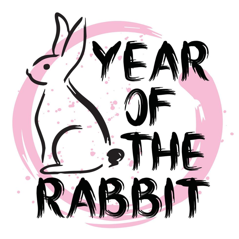 icône de l'année du lapin vecteur