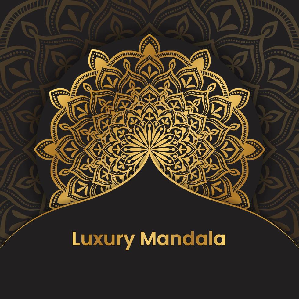 design de fond de luxe mandala doré vecteur