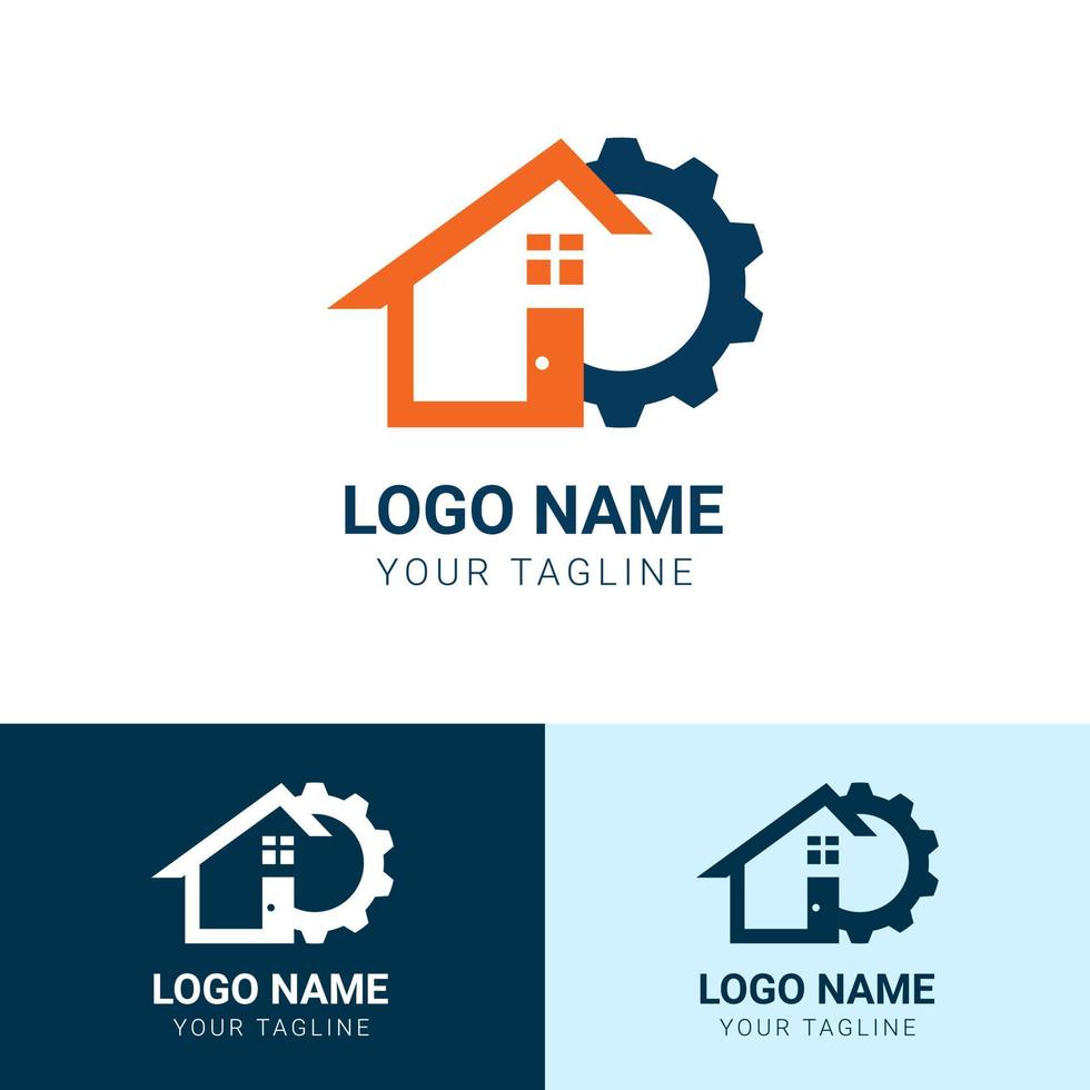 modèle de conception de logo de réglage immobilier vectoriel - symbole de nettoyage à domicile