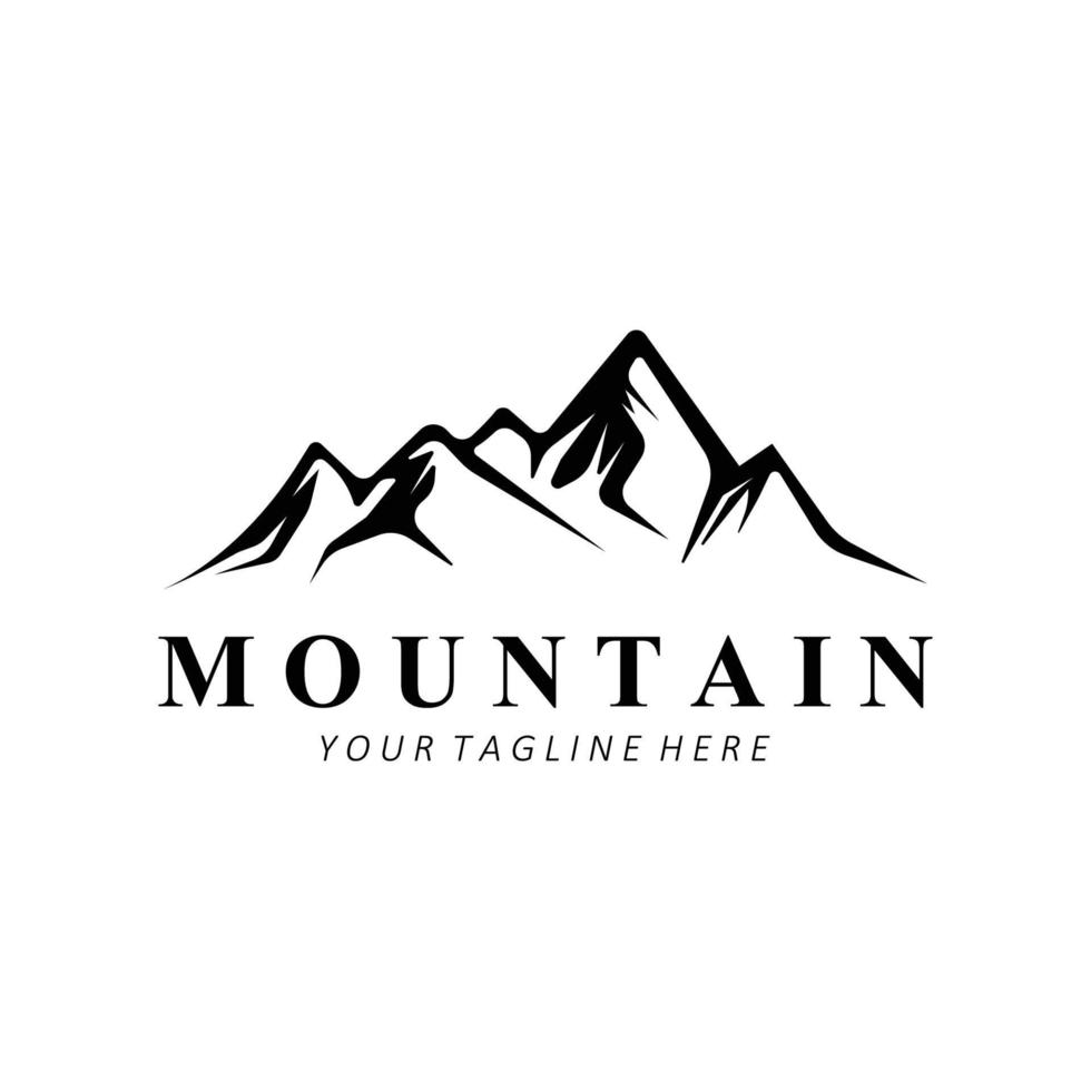 création de logo de montagne, lieu de vecteur pour randonneur amoureux de la nature