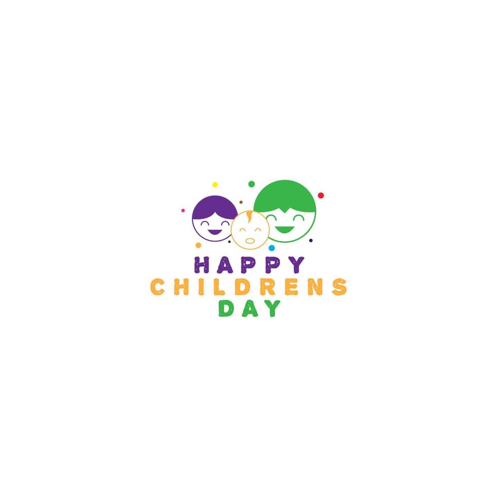 journée mondiale des enfants fond heureux enfant visage affiche logo design vecteur icône illustration