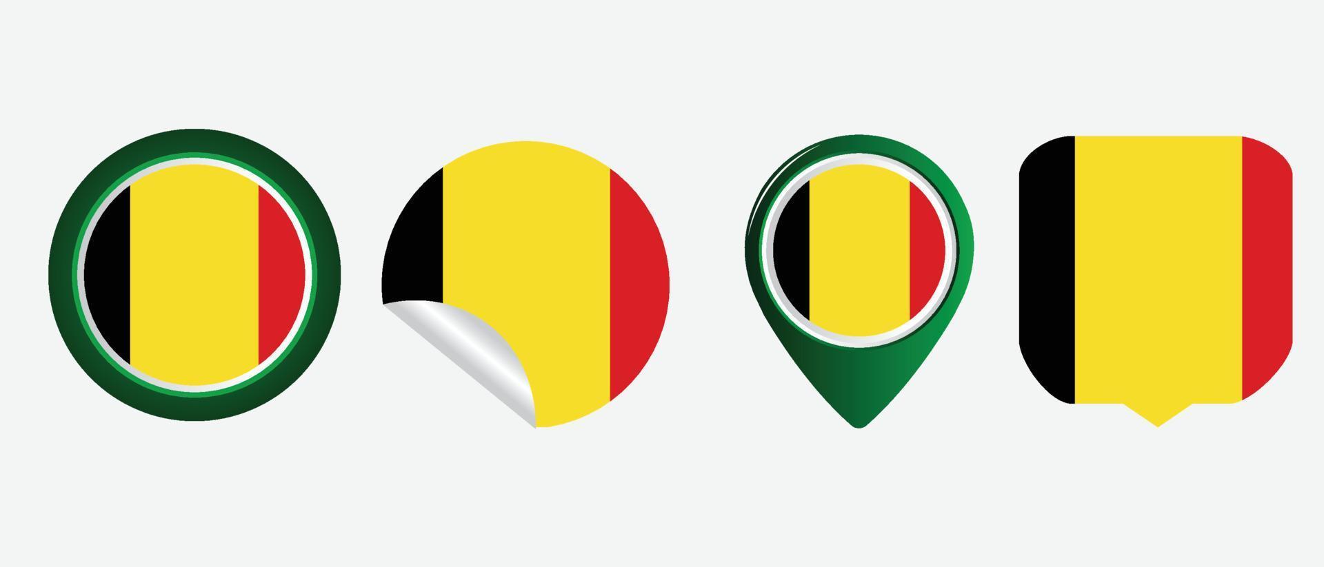 drapeau belgique. icône plate symbole illustration vectorielle vecteur