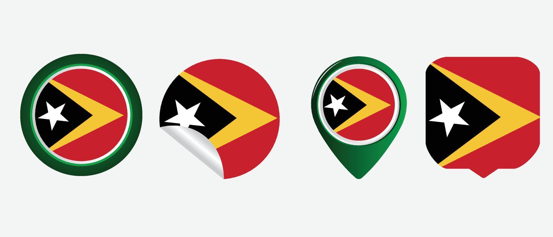 drapeau du Timor oriental. icône plate symbole illustration vectorielle vecteur