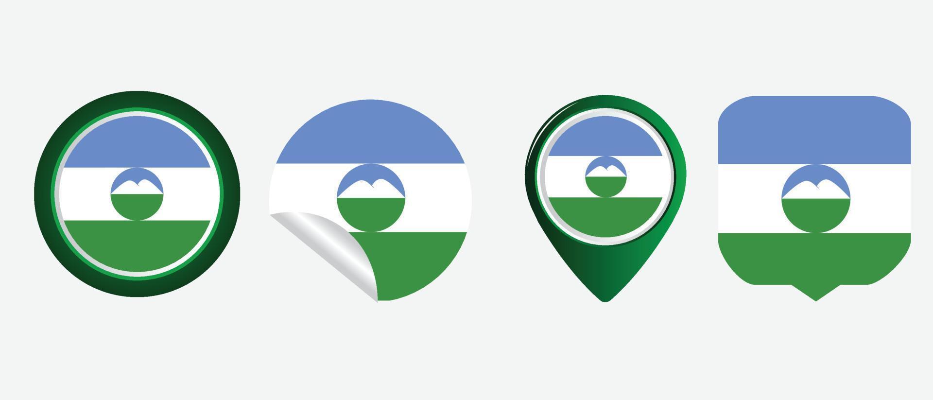 drapeau kabardino balkarie. icône plate symbole illustration vectorielle vecteur