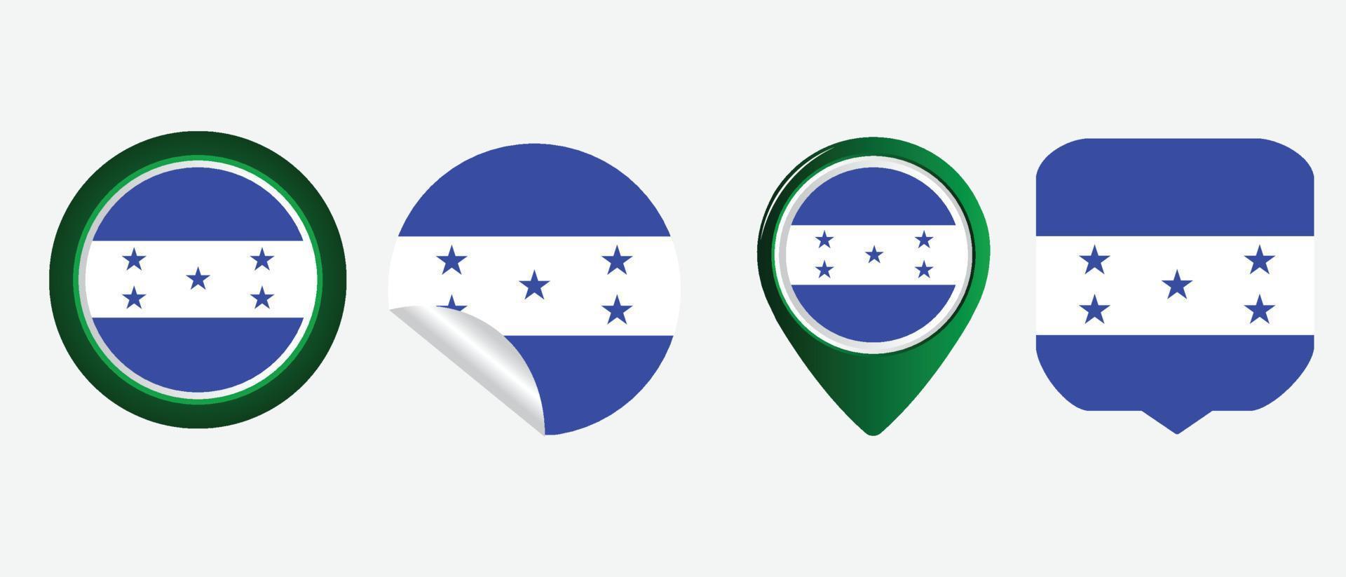 drapeau du honduras. icône plate symbole illustration vectorielle vecteur