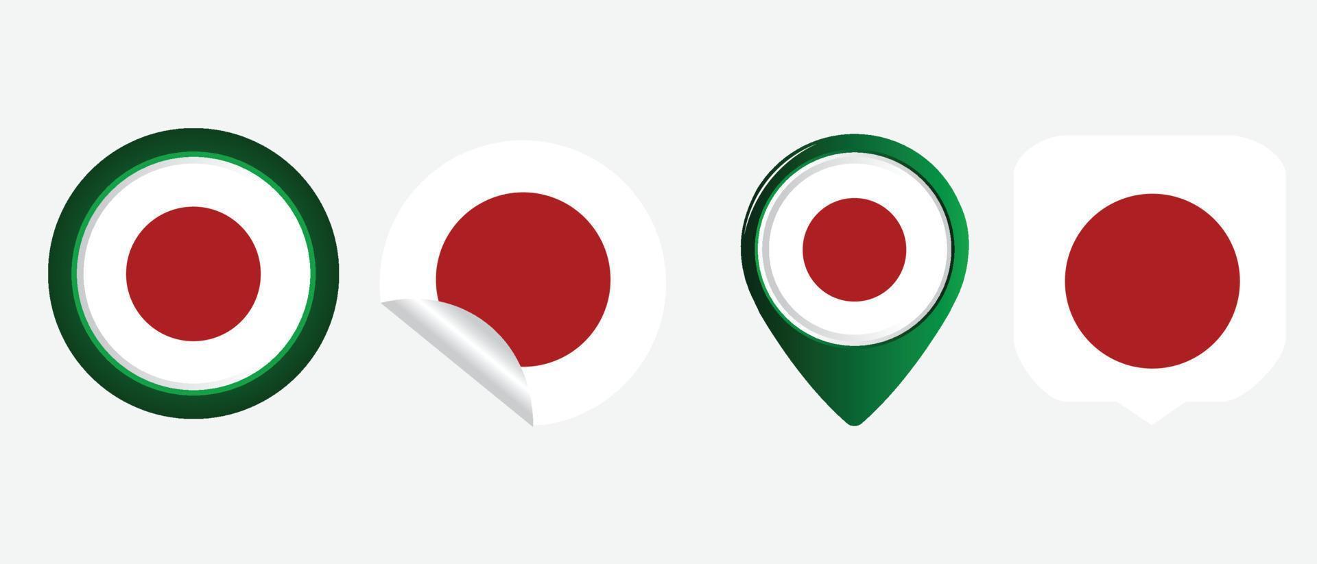 drapeau du japon. icône plate symbole illustration vectorielle vecteur