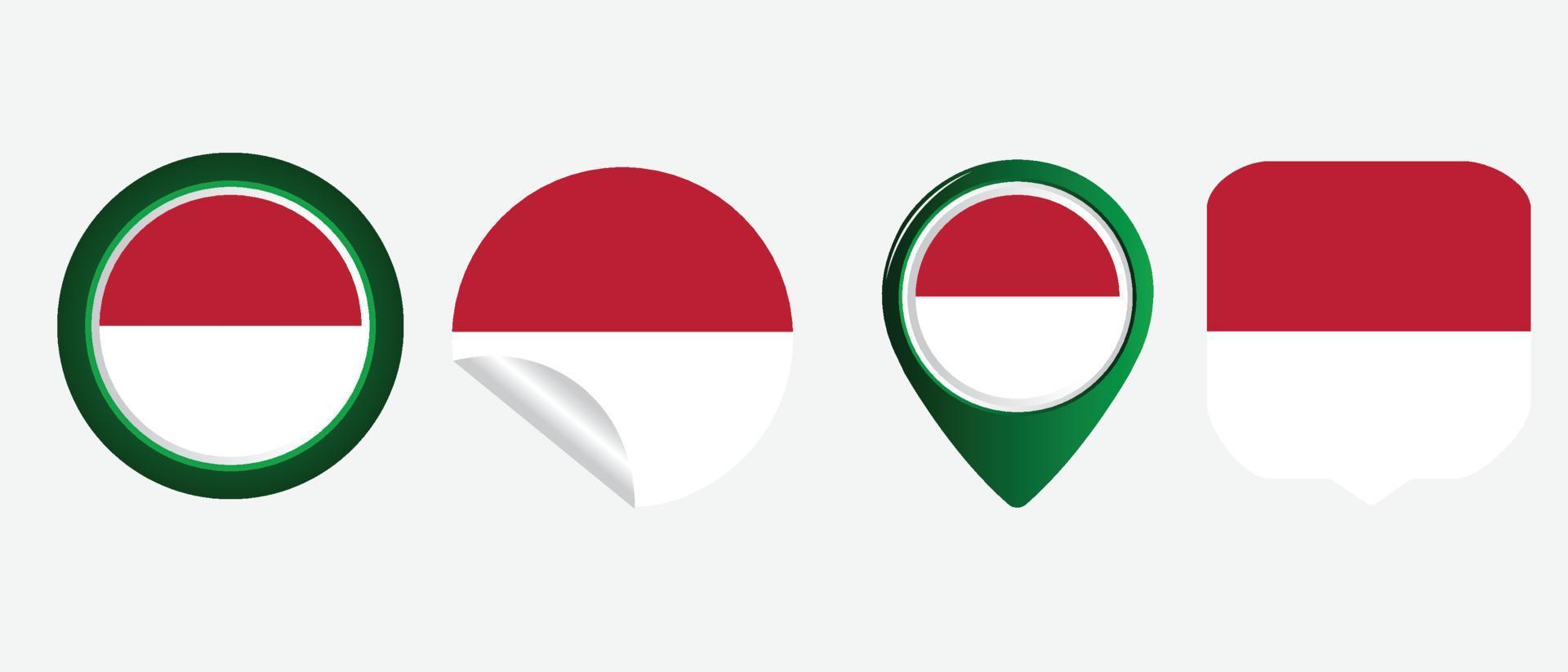 drapeau indonésien. icône plate symbole illustration vectorielle vecteur