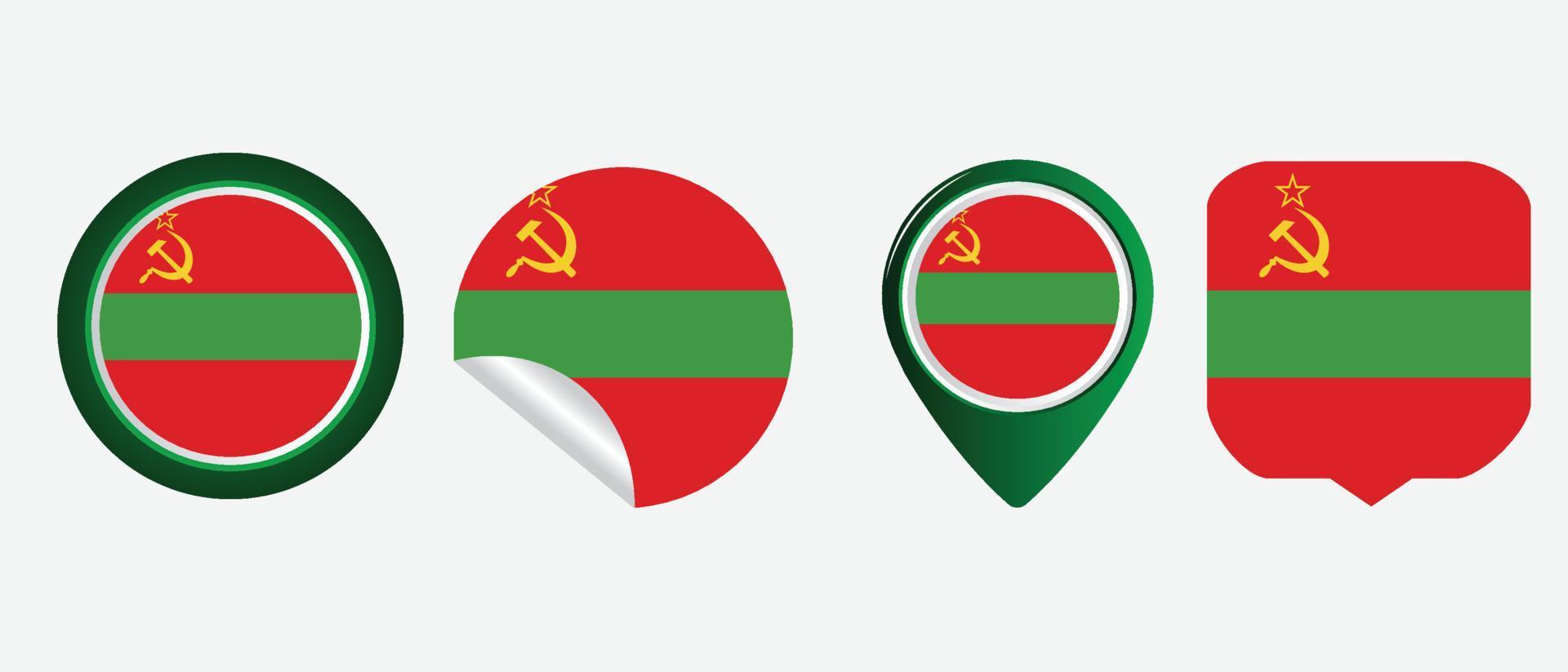 L'icône du drapeau de la Transnistrie symbole illustration vectorielle vecteur