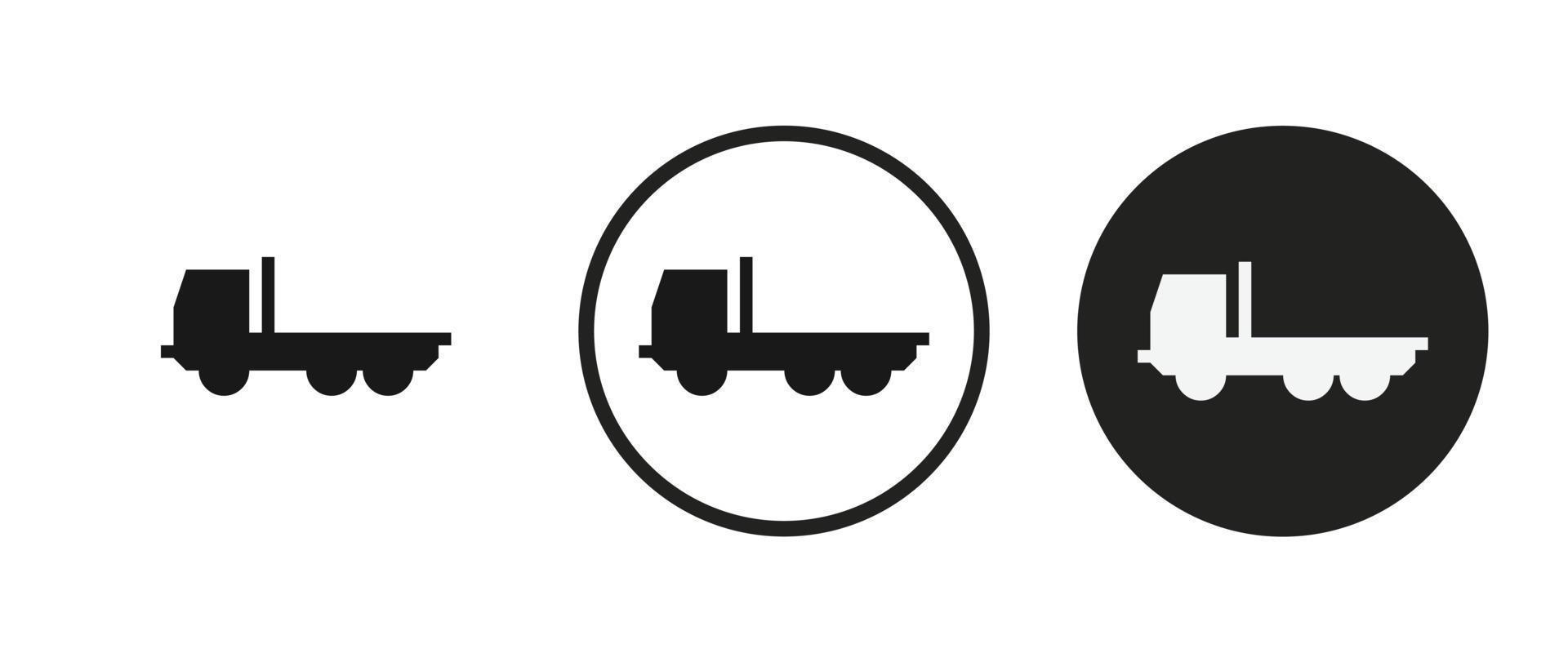 jeu d'icônes de camion. collection de logos noirs de haute qualité pour la conception de sites Web et les applications mobiles en mode sombre. illustration vectorielle sur fond blanc vecteur