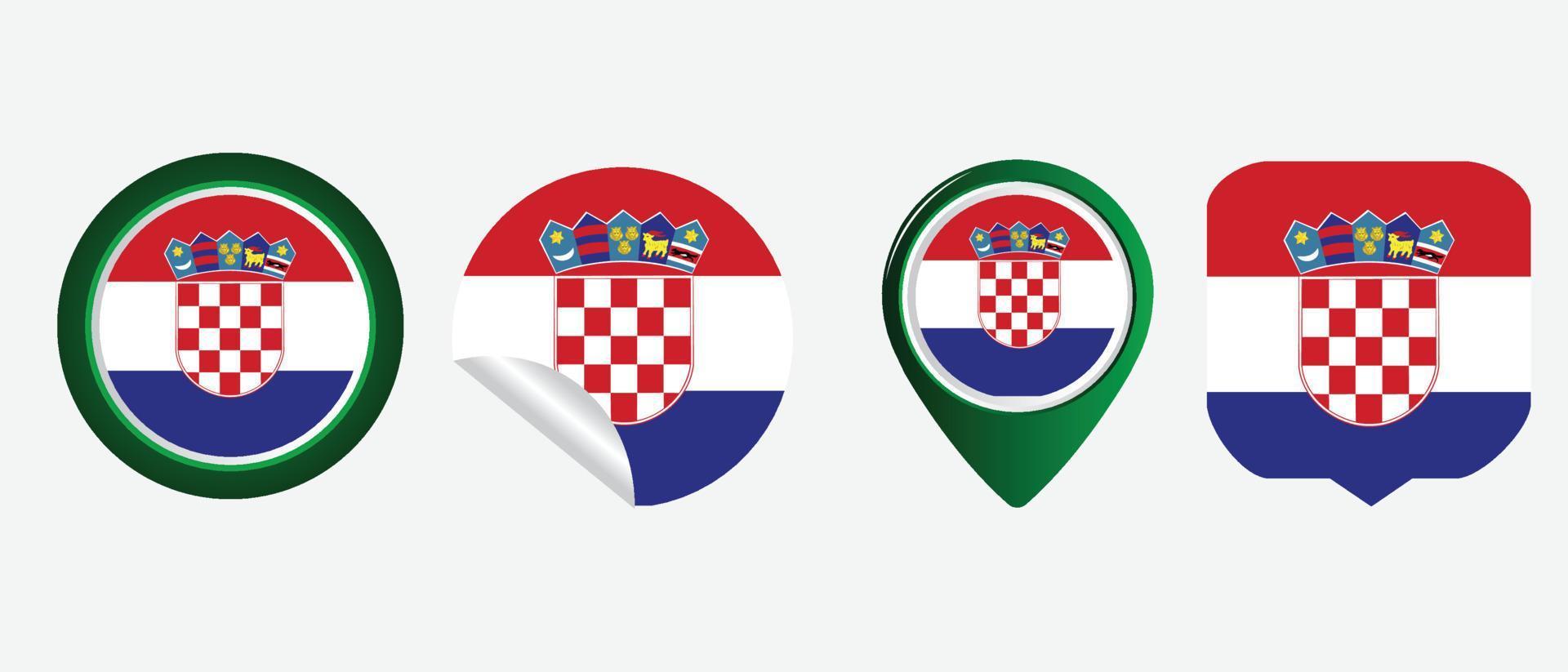 drapeau croatie. icône plate symbole illustration vectorielle vecteur