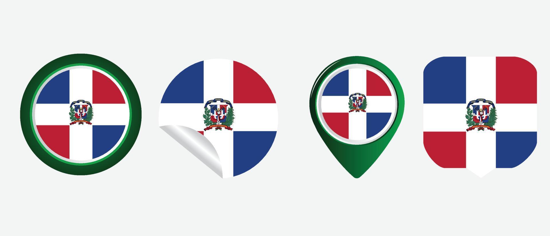drapeau de la république dominicaine. icône plate symbole illustration vectorielle vecteur