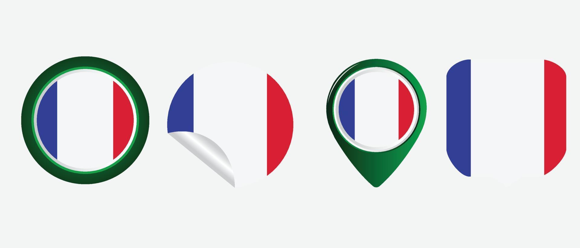 drapeau français. icône plate symbole illustration vectorielle vecteur