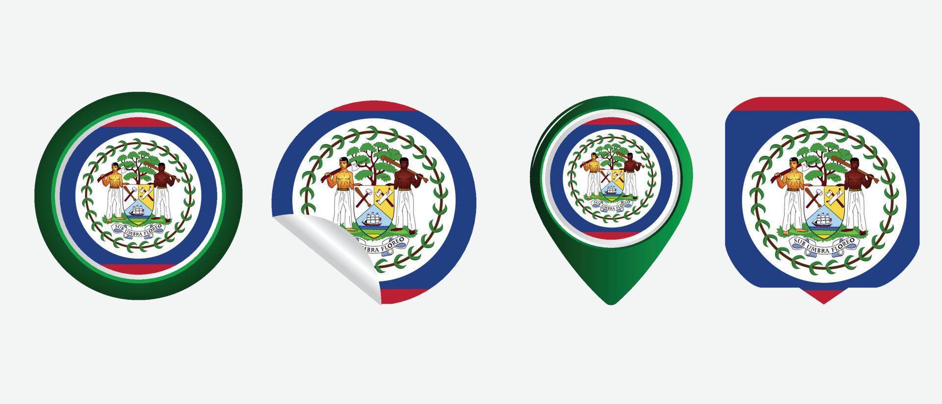 drapeau belize. icône plate symbole illustration vectorielle vecteur