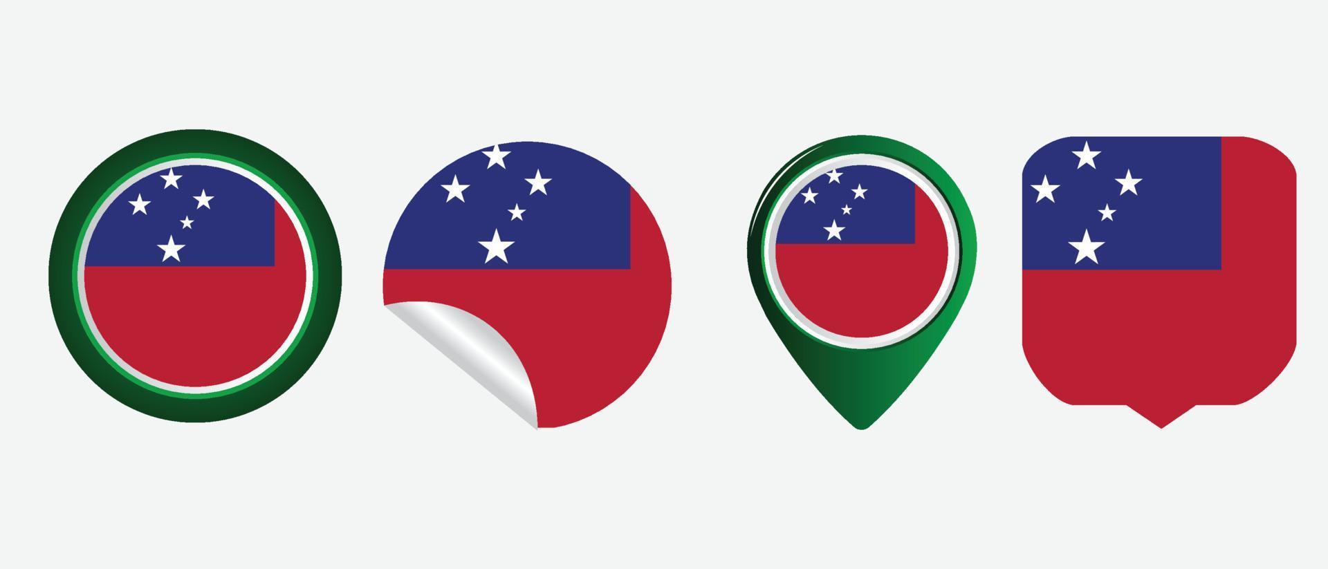 drapeau samoan. icône plate symbole illustration vectorielle vecteur