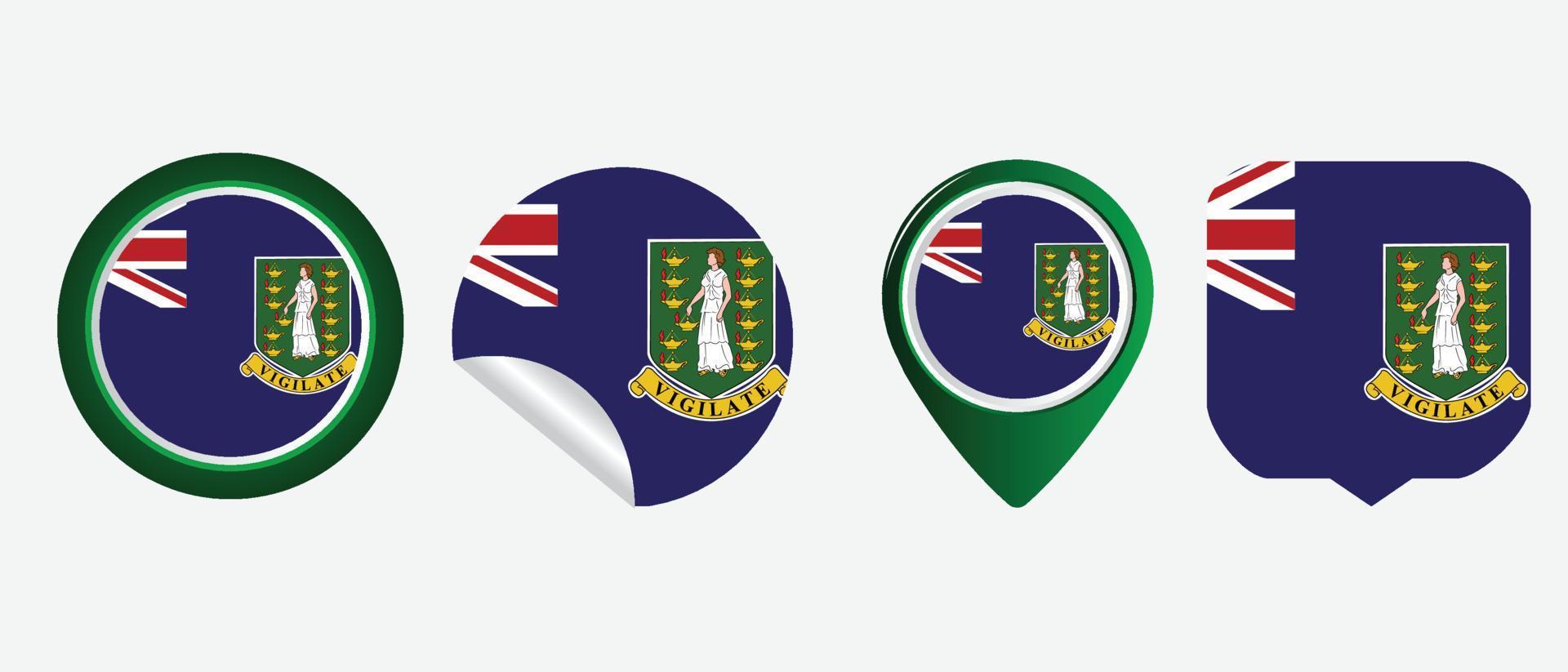 drapeau britannique des îles vierges. icône plate symbole illustration vectorielle vecteur