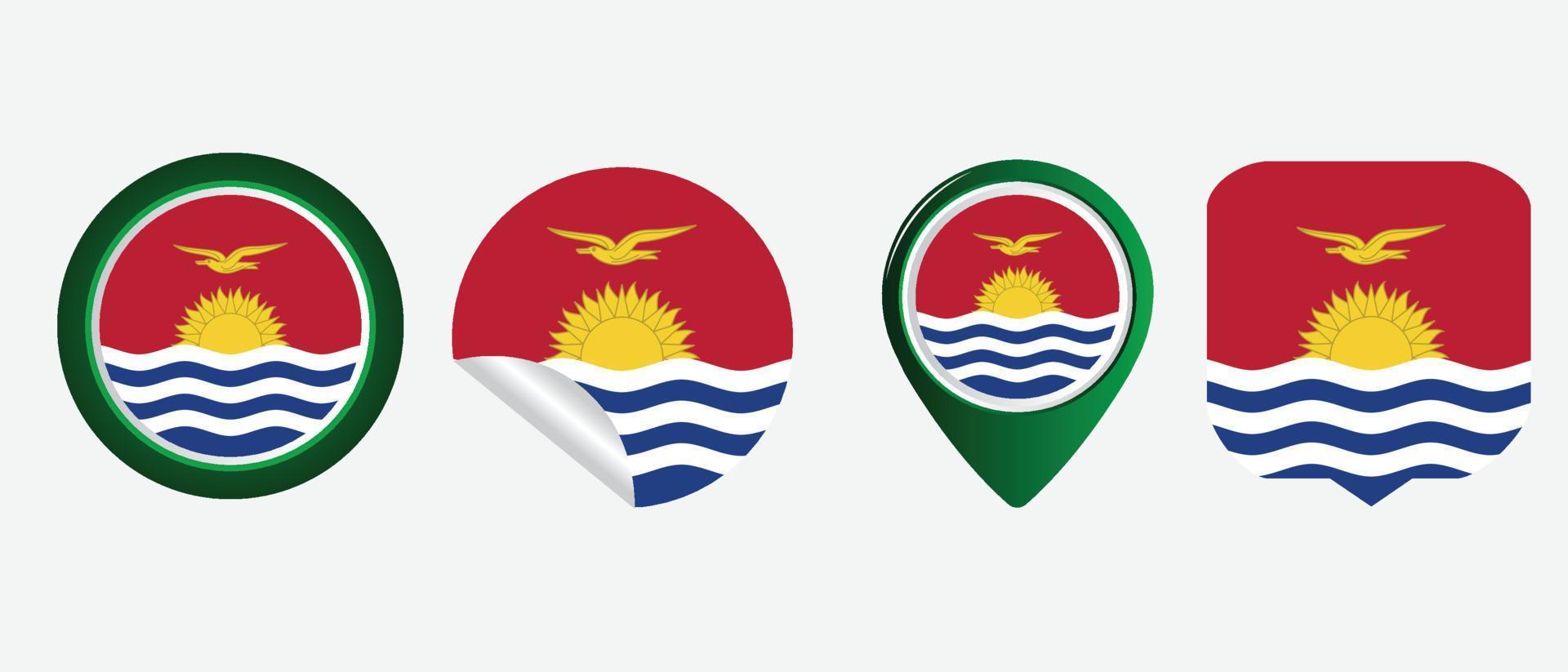 icône du drapeau des kiribati. jeu d'icônes Web. collection d'icônes à plat. illustration vectorielle simple. vecteur