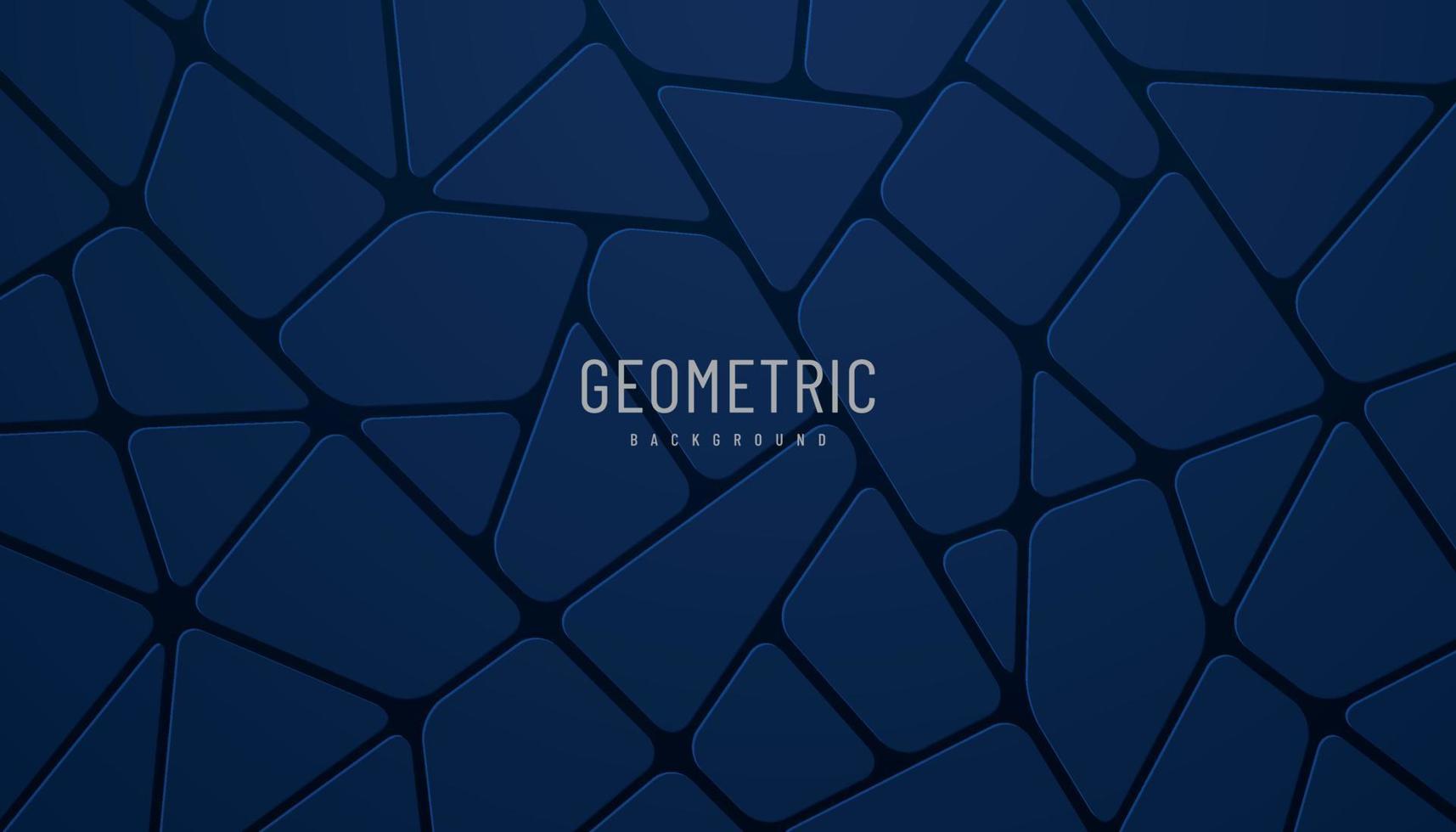 le voronoi bleu foncé abstrait bloque l'arrière-plan sombre 3d. conception de bannière d'éléments de formes polygonales de style futuriste moderne. concept de texture de formes géométriques simples minimales et propres. illustration vectorielle vecteur